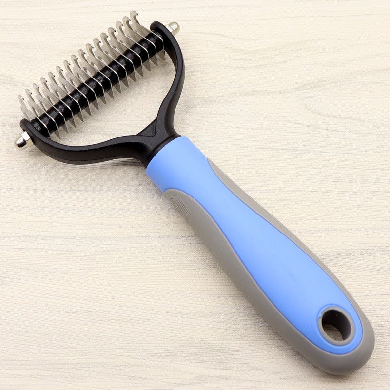 De-mat, De-knot Comb Double-sided Blade for double coated and long haired Dog