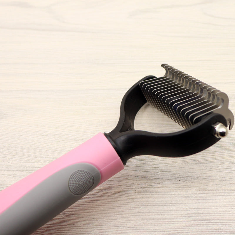 De-mat, De-knot Comb Double-sided Blade for double coated and long haired Dog