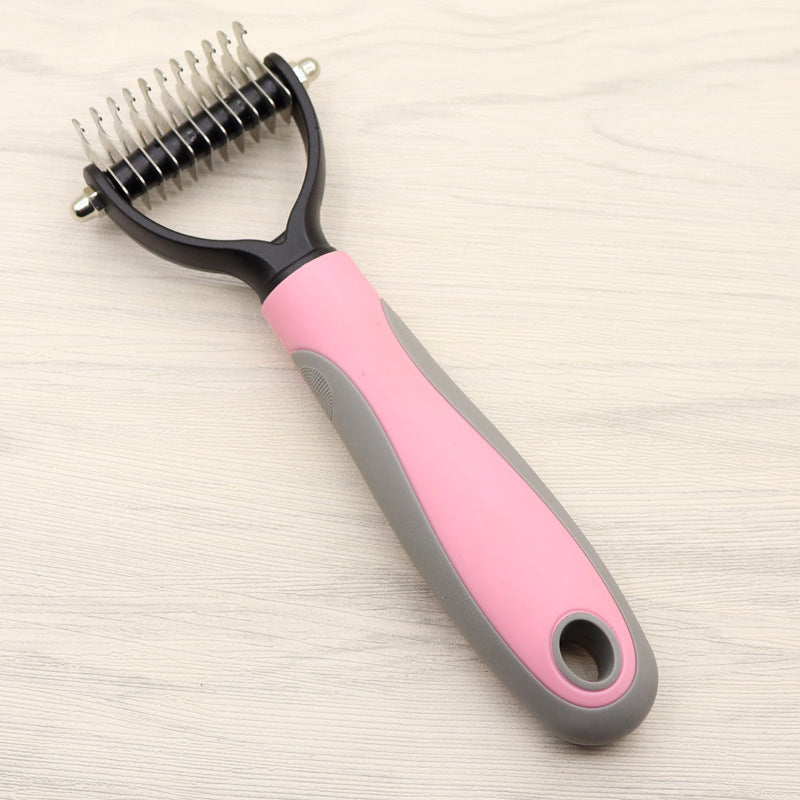De-mat, De-knot Comb Double-sided Blade for double coated and long haired Dog