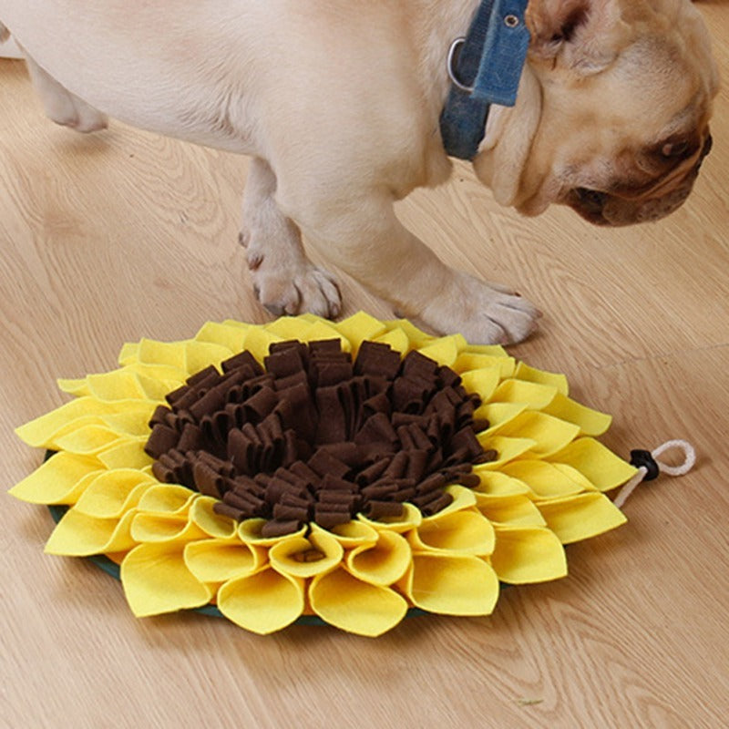 Washable non Slip Dog Sniffing Snuffle Mat.  Sunflower