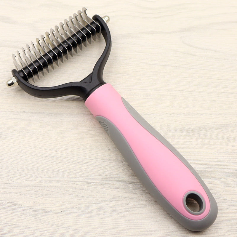 De-mat, De-knot Comb Double-sided Blade for double coated and long haired Dog