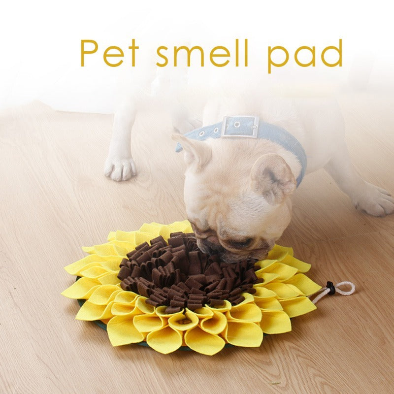 Washable non Slip Dog Sniffing Snuffle Mat.  Sunflower