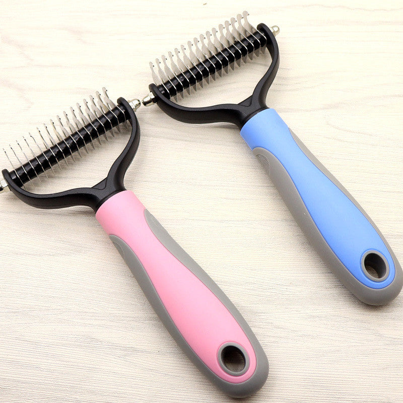 De-mat, De-knot Comb Double-sided Blade for double coated and long haired Dog