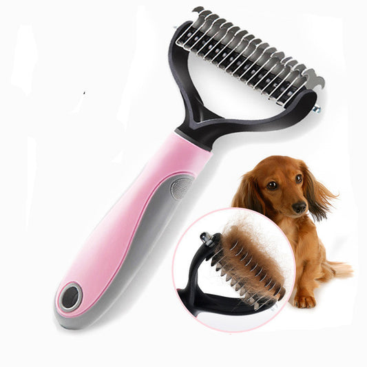 De-mat, De-knot Comb Double-sided Blade for double coated and long haired Dog