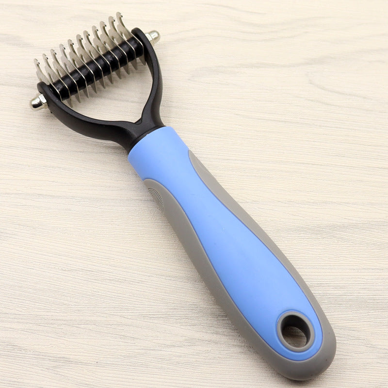 De-mat, De-knot Comb Double-sided Blade for double coated and long haired Dog