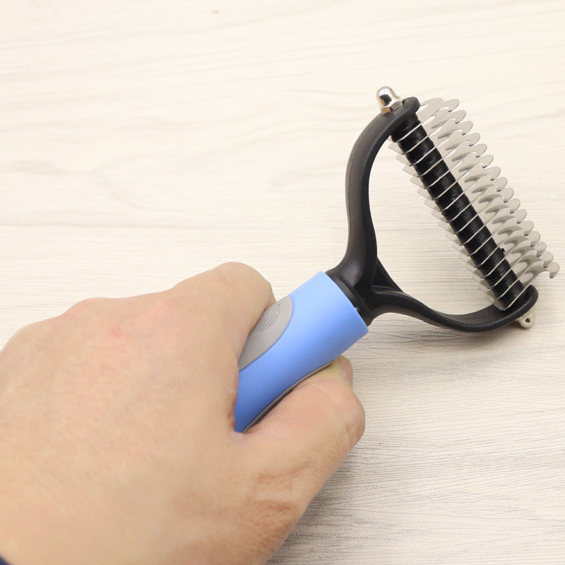 De-mat, De-knot Comb Double-sided Blade for double coated and long haired Dog