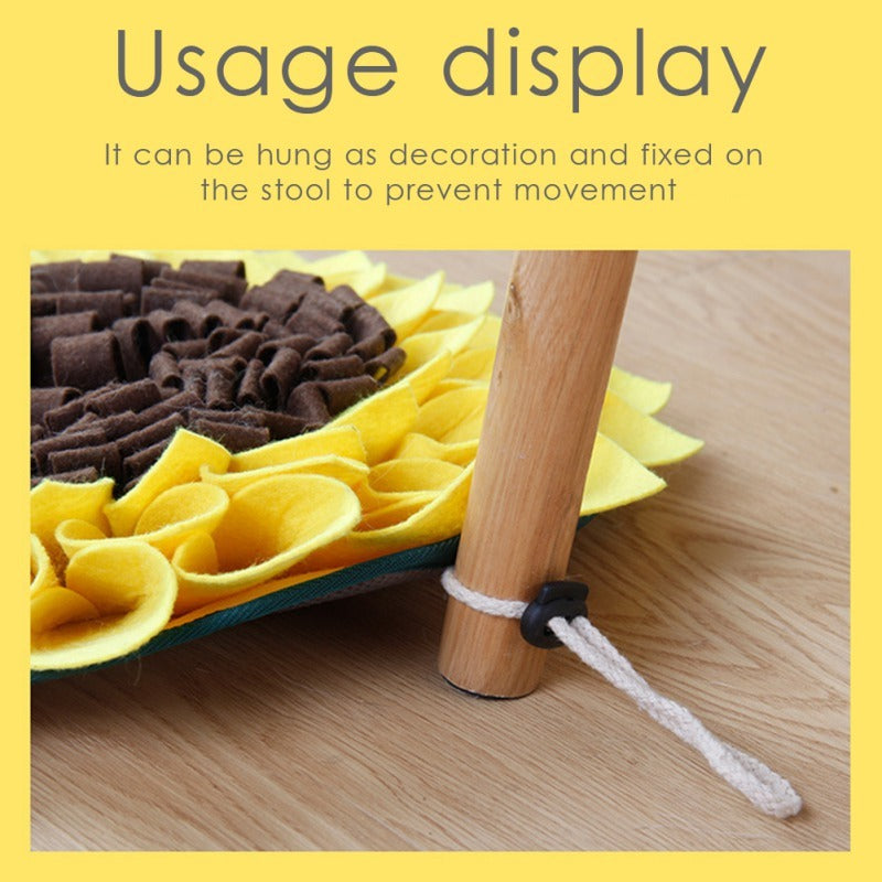 Washable non Slip Dog Sniffing Snuffle Mat.  Sunflower