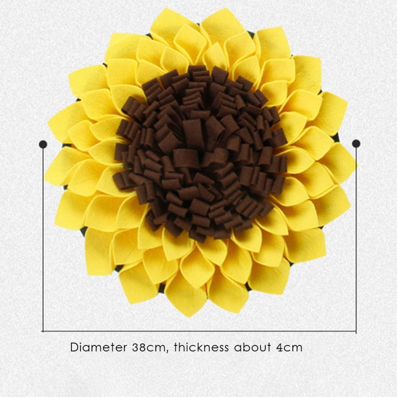 Washable non Slip Dog Sniffing Snuffle Mat.  Sunflower